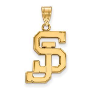 14k Gold Plated Silver San Jose State Large Pendant